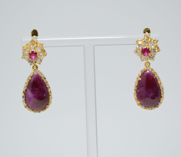 Pendientes Flor violeta - Imagen 3