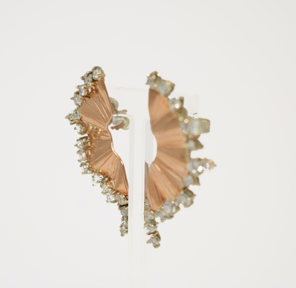 Pendientes abanico rosa - Imagen 2