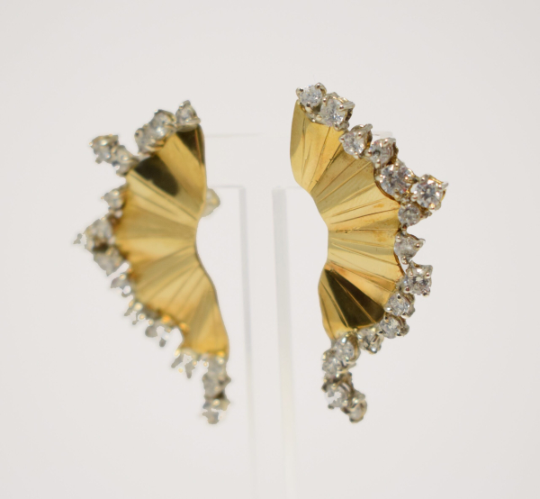 Pendientes abanico dorado - Imagen 2